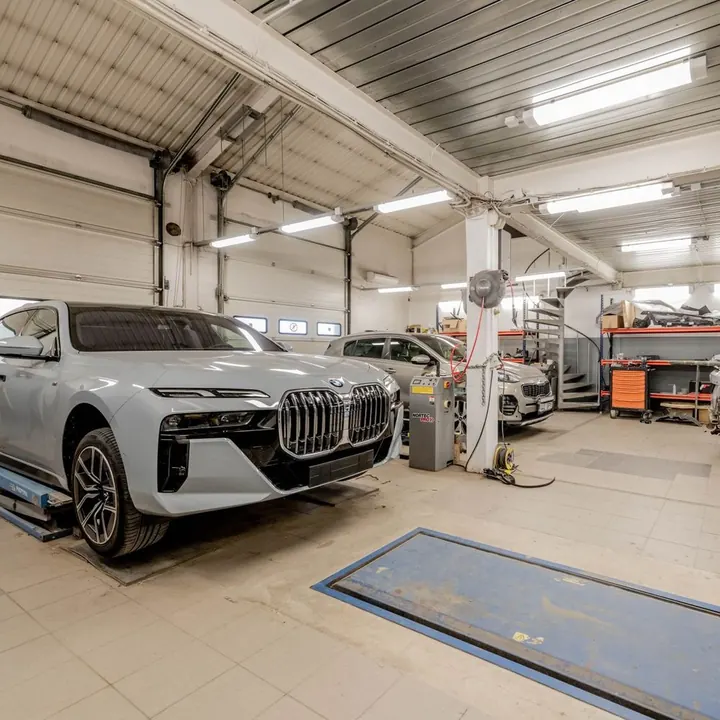 Inside the garage workshop